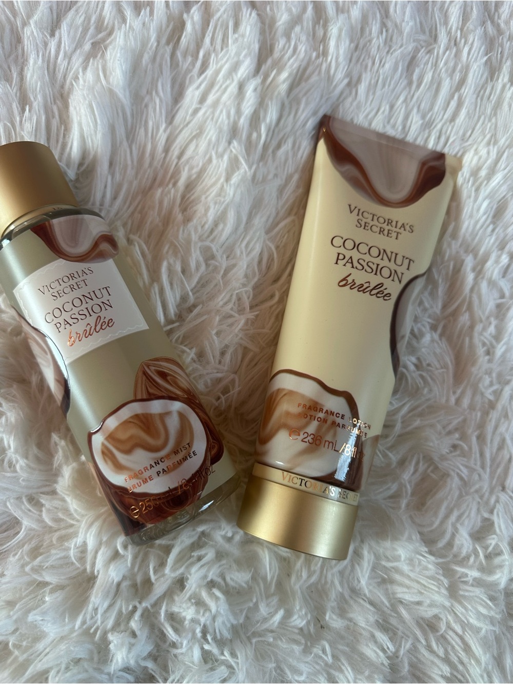 Victoria's Secret Coconut Passion Brûlée Lotion & Mist - Cream & Brown